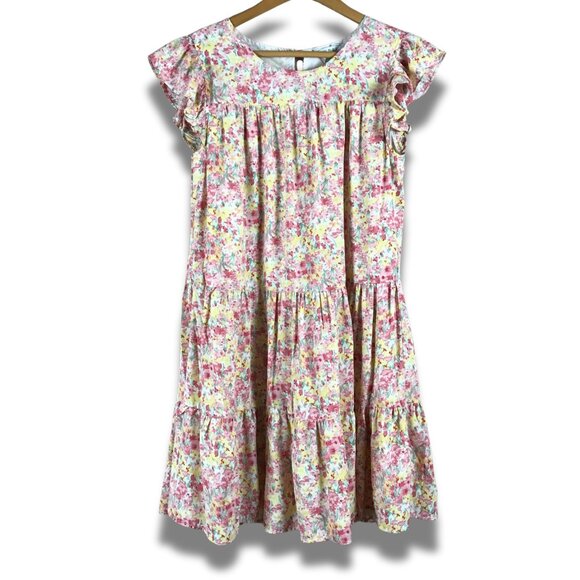 HAYDEN Los Angles Floral Chiffon Mini Sun Dress Size SMALL - Picture 1 of 7